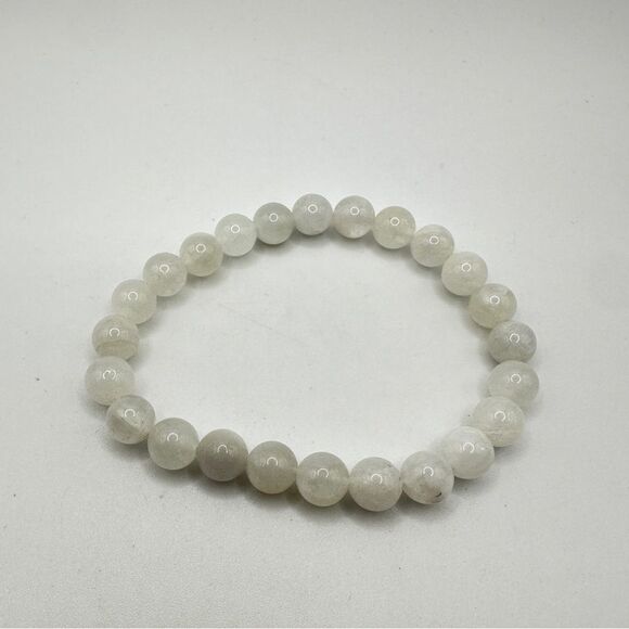 Stunning 8mm genuine Moonstone beaded stretchy bracelet! - Picture 4 of 7